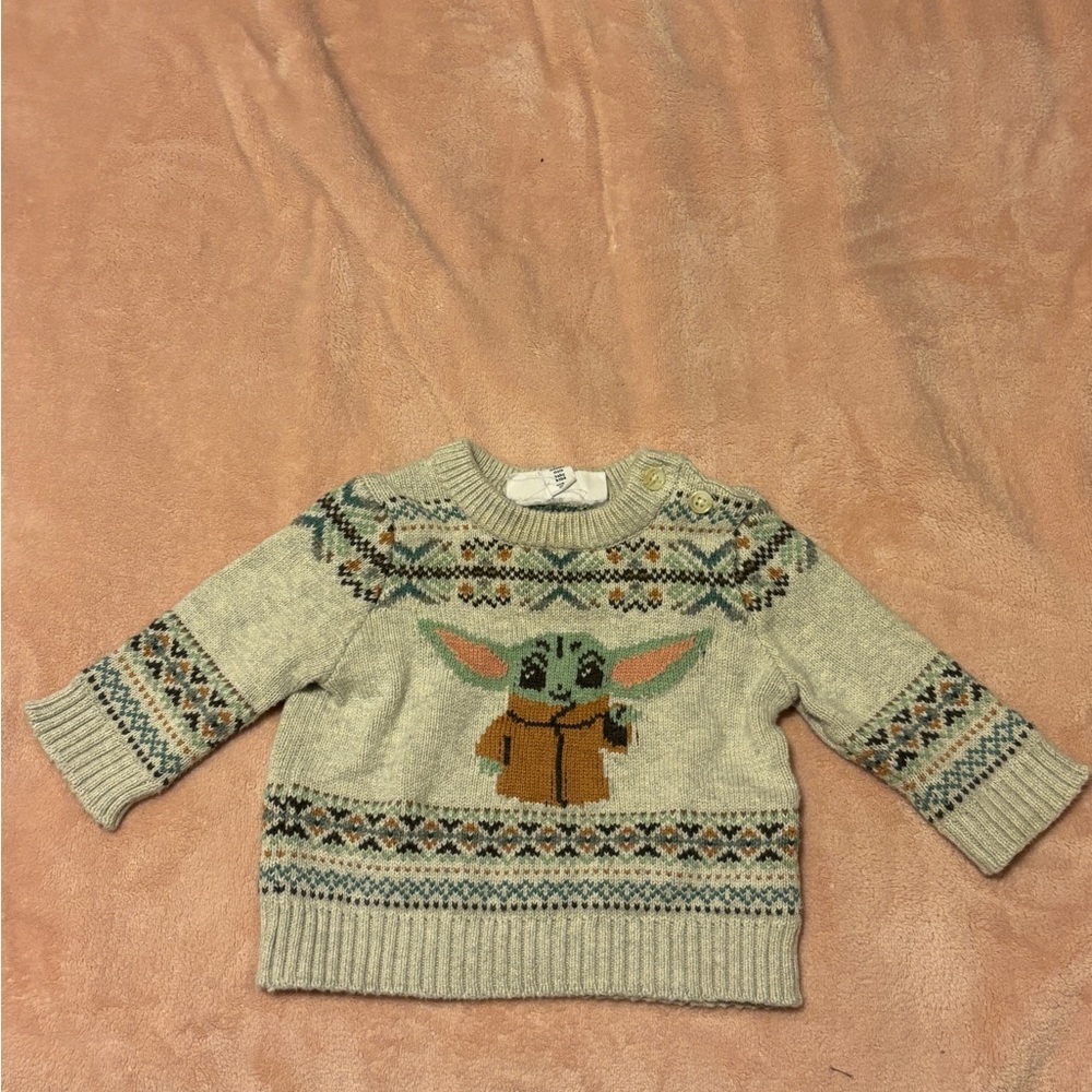Baby gap x Star Wars baby yoda grogu fair isle sweater